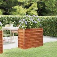 Garden Raised Bed Outdoor Pot Plant Stand Planter Rusty Corten Steel vidaXL