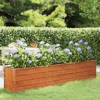 vidaXL Garden Raised Bed - Durable Rusty Corten Steel, Ample Planting Space, Sturdy Frame with Interior Support, Safe Edge Fold Design, Easy DIY Assembly