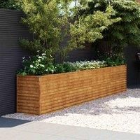 vidaXL Garden Raised Bed in Distinct Rusty Brown, Weather-Resistant Corten Steel Construction, Great for Outdoors-Gardens/Patios/Balconies, Provides Ample Space for Planting – Easy Assembly