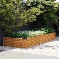 vidaXL Garden Raised Bed - Large Weathering Corten Steel Planter Box - Rustic Brown - Perfect for Plants, Vegetables, Herbs and Flowers - 291x100x36cm (LxWxH)