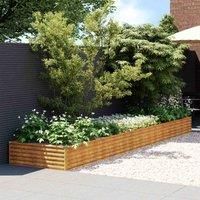 vidaXL Outdoor Garden Raised Bed in Anti-Corrosive Corten Steel - Large Capacity for Vegetables, Herbs and Flowers - With Safe Edge Fold - Ideal for Garden, Patio and Balcony