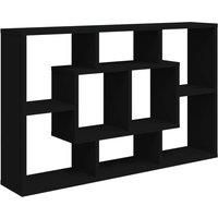 vidaXL Chic Wall-Mounted Shelf- Black | Spacious Floating Storage made from Engineered Wood | Modern Design | 85x16x52.5 cm