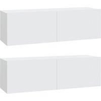 2x Wall TV Cabinets Media Cabinet Sideboard TV Stand Engineered Wood vidaXL