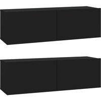 2x Wall TV Cabinets Media Cabinet Sideboard TV Stand Engineered Wood vidaXL