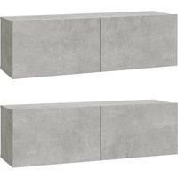 2x Wall TV Cabinets Media Cabinet Sideboard TV Stand Engineered Wood vidaXL