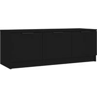 vidaXL TV Cabinet in Black Engineered Wood, With Ample Storage Space, Flexible Door Design, Suitable for Living Room & Bedroom