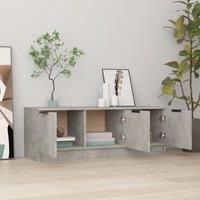 vidaXL TV Cabinet in Console Style - Concrete Grey, Modern, Engineered Wood - 102x35x36.5 cm, Adequate Storage, Dust-Free Design