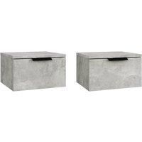 vidaXL Wall-mounted Bedside Cabinets 2 pcs Concrete Grey 34x30x20 cm