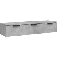 vidaXL Wall Cabinet in Concrete Grey, 102x30x20 cm, Engineered Wood, Elegant Storage and Decor Solution for Living Room and Bedroom, Resistant to Moisture, Easy Assemblage