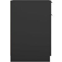vidaXL Modern Desk Cabinet in Black, Engineered Wood - Stylish and Modern Storage Solution with Drawer and Compartments for Office, Living Room, Bedroom