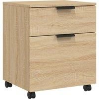 vidaXL Mobile File Cabinet with Wheels Sonoma Oak 45x38x54 cm Engineered Wood