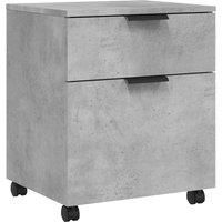 vidaXL Mobile File Cabinet with Wheels Concrete Grey 45x38x54 cm Engineered Wood