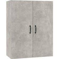 vidaXL Wall-Mounted Hanging Cabinet - Engineered Wood - Concrete Grey - Ample Storage with 2 Doors - Perfect for Living Room, Bedroom