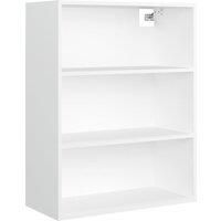 vidaXL Stylish Hanging Wall Cabinet, White | Spacious 3-Compartment Storage Unit | Engineered Wood Wall-Mounted Cabinet for Living Room & Bedroom, Scandinavian Style, 69.5x32.5x90 cm
