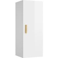 Vidaxl Wall Cabinet High Gloss White 34.5X34X90 Cm Engineered Wood, White