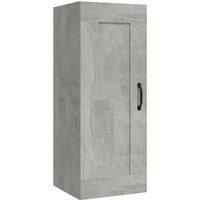 vidaXL Hanging Cabinet in Concrete Grey Engineered Wood - Wall-mounted Bedroom/Living room Storage with 1 Door, 35x34x90 cm