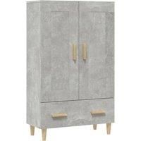 vidaXL Scandinavian Highboard with Drawers and Compartments - Engineered Eucalyptus Wood Storage Cabinet – Unique Concrete Grey