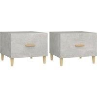 Vidaxl Coffee Tables 2 Pcs Concrete Grey 50X50X40 Cm Engineered Wood, Grey