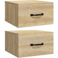 1/2x Wall-mounted Bedside Cabinet Floating Bedside Unit Multi Colours vidaXL