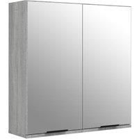 vidaXL Modern Grey Sonoma Bathroom Mirror Cabinet with Ample Storage Space, Moisture Resistant Engineered Wood, 64x20x67 cm