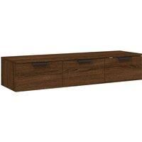 vidaXL Wall Cabinet in Brown Oak, Engineered Wood Construction, with Drawers - Trendy Storage Solution & TV Mounting Option, 102 x 30 x 20 cm