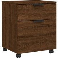 vidaXL Mobile File Cabinet With Wheels in Dark Brown - Scandinavian Style, Engineered Wood, Easy Mobility, Ample Storage