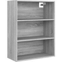 vidaXL Hanging Wall Cabinet, Grey Sonoma, Engineered Wood, Scandinavian Design with Spacious Compartments, Wall-Mounted Functionality for Optimised Floor Space, Ideal for Living Room and Bedroom.