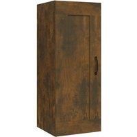 vidaXL Smoked Oak Hanging Cabinet - Wall-mounted - 35x34x90 cm - Engineered Wood - Ample Storage Space - Suitable for Any Room