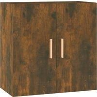 vidaXL Wall Mounted Cabinet in Smoked Oak- Scandinavian Style, Engineered Wood Construction, Ideal for Living Room, Bedroom or Kitchen, 60x30x60 cm