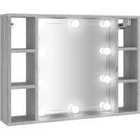 Mirror Cabinet with LED Washroom Storage Cabinet Bathroom Vanity Unit vidaXL