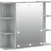 Mirror Cabinet with LED Washroom Storage Cabinet Bathroom Vanity Unit vidaXL