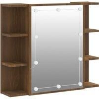 Mirror Cabinet with LED Washroom Storage Cabinet Bathroom Vanity Unit vidaXL