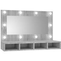 Mirror Cabinet with LED Washroom Storage Cabinet Bathroom Vanity Unit vidaXL