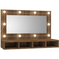 Mirror Cabinet with LED Washroom Storage Cabinet Bathroom Vanity Unit vidaXL