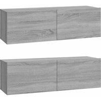 2x Wall TV Cabinets Media Cabinet Sideboard TV Stand Engineered Wood vidaXL