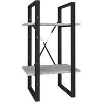 2-Tier Book Cabinet Grey Sonoma 40x30x70 cm Engineered Wood