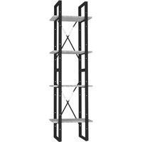 4-Tier Book Cabinet Grey 40x30x140 cm Engineered Wood vidaXL