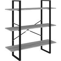 vidaXL Book Cabinet Grey Sonoma 100x30x105 cm Engineered Wood