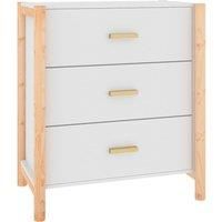 vidaXL White Sideboard - Scandinavian Style Engineered Wooden Storage Cabinet with Solid Pinewood Legs - Versatile Use Cabinet for Living Room and Bedroom