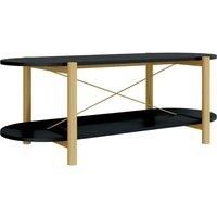 vidaXL Coffee Table Black Engineered Wood Side Centre Accent End Tea