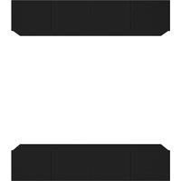vidaXL Wall-Mounted TV Cabinets - Set of 4 - Modern Styling with Drop-Down Doors - Easy Assembly - Durable Engineered Wood Construction - Black - 80x30x30 cm