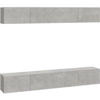 vidaXL Wall TV Cabinets 4 pcs Concrete Grey 100x30x30 cm
