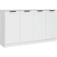 vidaXL Sideboards in White - Set of 2, Multipurpose Engineered Wood Furniture, Ideal for Display and Storage, Suits Living Room or Bedroom, Easy-to-Clean Finish