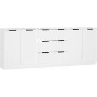 Sideboards 3 Piece Storage Rack Organiser Highboard Engineered Wood vidaXL