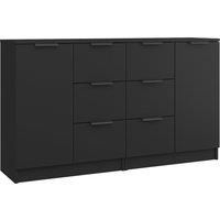 vidaXL Sideboards 2 pcs Black 60x30x70 cm Engineered Wood