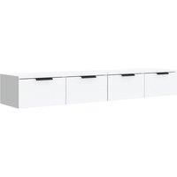 vidaXL Resistant Engineered Wood Wall Cabinets in White - Set of 2, Modern Style Space Maximiser - Dimensions: 68x30x20 cm (WxDxH)