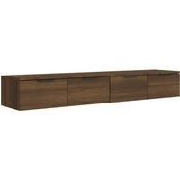 vidaXL Wall Cabinets 2 pcs - Brown Oak Modern Style - 68x30x20 cm Engineered Wood Storage Solution for Living Room, Kitchen - Easy to Assemble