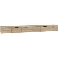 vidaXL 2 pcs Wall Cabinets Sonoma Oak 102x30x20 cm, Engineered Wood, Stylish Storage Solution with Drawer, Versatile Design for Home and Office, Uncluttered Space Maximizer