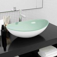 Basin Tempered Glass Bathroom Sink Basin Plumbing Fixture Multi Colours vidaXL