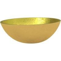 vidaXL Above Counter Basin Glass in Gold, 50x37x14 cm, Durable and Easy to Clean, Ideal for Bathroom and Kitchen